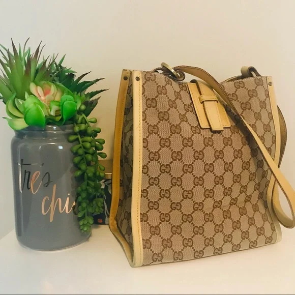 GUCCI | Great Shape! | TOTE ONLY! | GG SUPREME canvas & leather - Picture 1 of 16